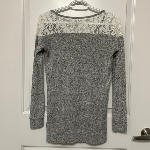 ARDENE Grey Long Sleeve Shirt with Lace - Picture 3 of 5